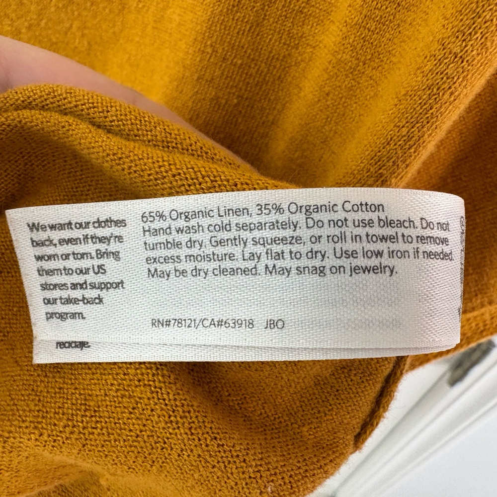 Eileen Fisher Women's Mustard T-shirt - Picture 4 of 4